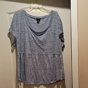 Torrid Light Blue Textured Short Sleeve Top